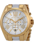 Michael Kors Bradshaw Chronograph White Dial Two Tone Steel Strap Watch For Women - MK5743 Authentic Buy Shop Now