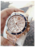 Michael Kors Everest Chronograph Rose Gold Dial Rose Gold Steel Strap Watch For Women - MK5755 Authentic Buy Shop Now
