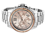 Michael Kors Everest Chronograph Gold Dial Silver Steel Strap Watch For Women - MK5870 Authentic Buy Shop Now