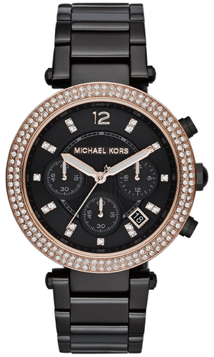 Michael Kors Parker Diamonds Black Dial Black Steel Strap Watch for Women - MK5885 Authentic Buy Shop Now