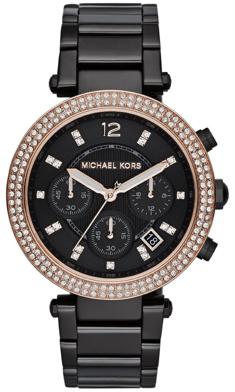 Michael Kors Parker Diamonds Black Dial Black Steel Strap Watch for Women - MK5885 Authentic Buy Shop Now