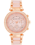Michael Kors Parker Pink Dial Two Tone Steel Strap Watch for Women - MK5896 Authentic Buy Shop Now