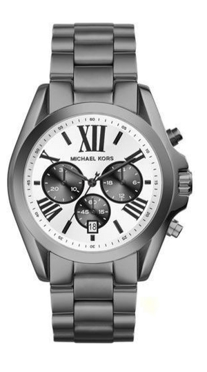 Michael Kors Bradshaw Chronograph Quartz White Dial Grey Steel Strap Watch For Men - MK5952 Authentic Buy Shop Now