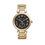 Michael Kors Skylar Black Dial Gold Steel Strap Watch for Women - MK5989 Authentic Buy Shop Now