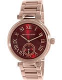Michael Kors Skylar Maroon Dial Rose Gold Steel Strap Watch for Women - MK6086 Authentic Buy Shop Now