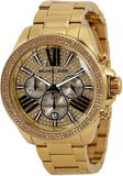 Michael Kors Wren Chronograph Crystal Pave Gold Dial Gold Steel Strap Watch for Women - MK6095 Authentic Buy Shop Now