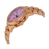 Michael Kors Runway Chronograph Purple Dial Rose Gold Steel Strap Watch For Women - MK6163 Authentic Buy Shop Now