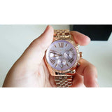 Michael Kors Lexington Purple Dial Rose Gold Steel Strap Watch For Women - MK6207 Authentic Buy Shop Now