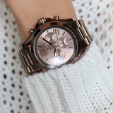 Michael Kors Bradshaw Chronograph Brown Dial Brown Steel Strap Watch For Women - MK6247 Authentic Buy Shop Now