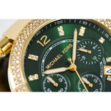 Michael Kors Parker Chronograph Green Dial Gold Steel Strap Watch for Women - MK6263 Authentic Buy Shop Now