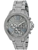 Michael Kors Wren Chronograph Crystals Silver Dial Silver Steel Strap Watch For Women - MK6317 Authentic Buy Shop Now