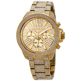 Michael Kors Ritz Three-Hand Glitz Crystals Gold Dial Gold Steel Strap Watch for Women - MK6747 Authentic Buy Shop Now