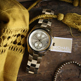 Michael Kors Briar Analog Gold Dial Gold Steel Strap Watch For Women - MK6464 Authentic Buy Shop Now