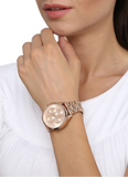 Michael Kors Briar Quartz Rose Gold Dial Rose Gold Steel Strap Watch For Women - MK6465 Authentic Buy Shop Now