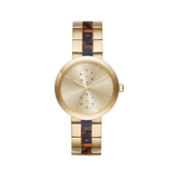 Michael Kors Garner Multifunction Gold Dial Two Tone Steel Strap Watch For Women - MK6471 Authentic Buy Shop Now