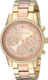 Michael Kors Ritz Chronograph Rose Dial Two Tone Steel Strap Watch for Women - MK6475 Authentic Buy Shop Now