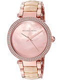 Michael Kors Parker Mother of Pearl Pink Dial Two Tone Steel Strap Watch for Women - MK6492 Authentic Buy Shop Now