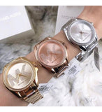 Michael Kors Bradshaw Quartz Rose Gold Dial Rose Gold Steel Strap Watch For Women - MK6556 Authentic Buy Shop Now