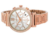 Michael Kors Sofie Chronograph Mother of Pearl White Dial Rose Gold Steel Strap Watch For Women - MK6576 Authentic Buy Shop Now