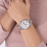 Michael Kors Ritz Chronograph White Dial Two Tone Steel Strap Watch For Women - MK6651 Authentic Buy Shop Now