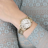Michael Kors Whitney Three-Hand White Dial Gold Steel Strap Watch For Women - MK6693 Authentic Buy Shop Now