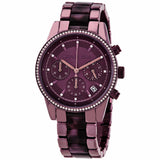 Michael Kors Ritz Chronograph Purple Dial Purple Steel Strap Watch For Women - MK6720 Authentic Buy Shop Now