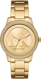 Michael Kors Tibby Three Hand Gold Dial Gold Steel Strap Watch For Women - MK6879 Authentic Buy Shop Now