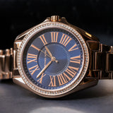 Michael Kors Kacie Three Hand Black Dial Rose Gold Steel Strap Watch for Women - MK6930 Authentic Buy Shop Now