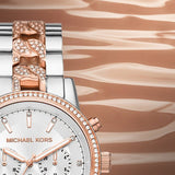 Michael Kors Ritz Chronograph Silver Dial Two Tone Steel Strap Watch For Women - MK6938 Authentic Buy Shop Now