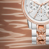 Michael Kors Ritz Chronograph Silver Dial Two Tone Steel Strap Watch For Women - MK6938 Authentic Buy Shop Now