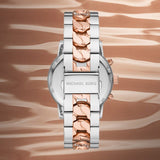 Michael Kors Ritz Chronograph Silver Dial Two Tone Steel Strap Watch For Women - MK6938 Authentic Buy Shop Now