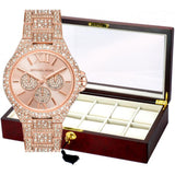 Michael Kors Camille Multifunctional Crystals Rose Gold Dial Rose Gold Steel Strap Watch for Women - MK6961 Authentic Buy Shop Now