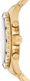Michael Kors Everest Chronograph Blue Dial Gold Steel Strap Watch For Women - MK6971 Authentic Buy Shop Now