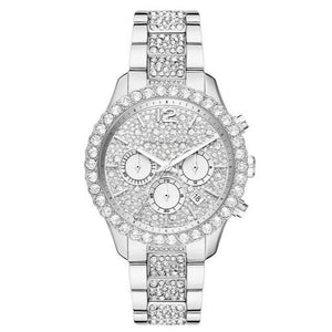 Michael Kors Layton Chronograph Silver Dial Silver Steel Strap Watch For Women - MK6976 Authentic Buy Shop Now