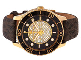 Michael Kors Runway Quartz Black Dial Brown Leather Strap Watch For Women - MK6979 Authentic Buy Shop Now