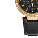 Michael Kors Parker Chronograph Black Dial Black Leather Strap Watch For Women - MK6984 Authentic Buy Shop Now