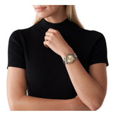 Michael Kors Lennox Three-Hand Gold Dial Two Tone Steel Strap Watch For Women - MK6988 Authentic Buy Shop Now