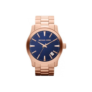 Michael Kors Runway Blue Dial Rose Gold Stainless Steel Strap Watch for Women - MK7065 Authentic Buy Shop Now
