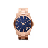 Michael Kors Runway Blue Dial Rose Gold Stainless Steel Strap Watch for Women - MK7065 Authentic Buy Shop Now