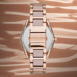 Michael Kors Janelle Three Hand Rose Gold Dial Two Tone Steel Strap Watch For Women - MK7135 Authentic Buy Shop Now