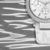 Michael Kors Parker Chronograph White Dial White Leather Strap Watch For Women - MK7226 Authentic Buy Shop Now