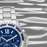 Michael Kors Everest Chronograph Blue Dial Silver Steel Strap Watch For Women - MK7237 Authentic Buy Shop Now