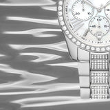 Michael Kors Lexington Chronograph White Dial Silver Steel Strap Watch For Women - MK7243 Authentic Buy Shop Now
