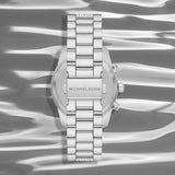 Michael Kors Lexington Chronograph White Dial Silver Steel Strap Watch For Women - MK7243 Authentic Buy Shop Now