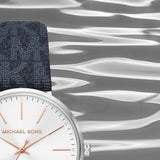 Michael Kors Pyper Quartz Silver Dial Blue Leather Strap Watch For Women - MK7244 Authentic Buy Shop Now