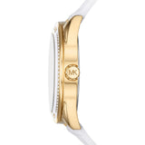 Michael Kors Jessa Quartz Gold Dial White Silicone Strap Watch For Women - MK7267 Authentic Buy Shop Now