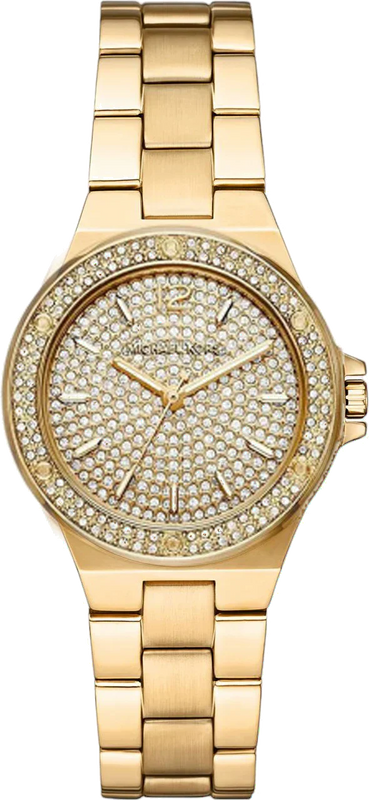 Michael Kors Lennox Three Hand Gold Dial Gold Steel Strap Watch For Women - MK7289 Authentic Buy Shop Now
