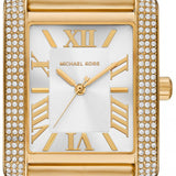 Michael Kors Emery Three Hand Silver Dial Gold Steel Strap Watch For Women - Mk7300 Authentic Buy Shop Now