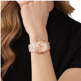 Michael Kors Runway Chronograph Rose Gold Dial Rose Gold Steel Strap Watch For Women - MK7324 Authentic Buy Shop Now