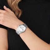 Michael Kors Runway Chronograph Silver Dial Silver Steel Strap Watch For Women - MK7325 Authentic Buy Shop Now